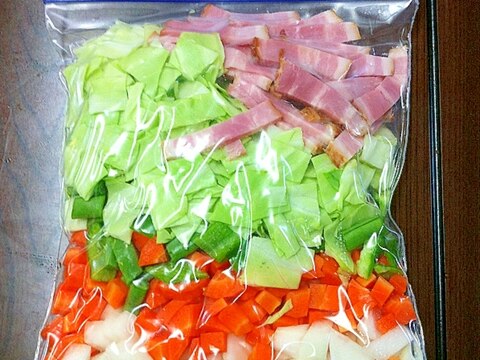 スープ用の野菜冷凍保存